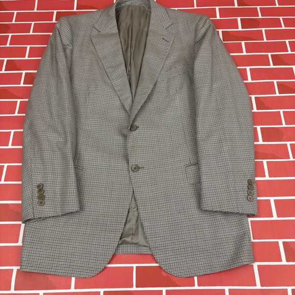 Ermenegildo Zegna Other - Ermenegildo Zegna Trofeo Blazer Houndstooth Sport Coat Men's 54 R Wool Black